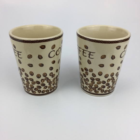 Brown coffee bean mugs cups by Le Gourmet 4” tall - Picture 3 of 7